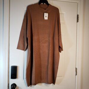 MELONIE BROWN  SWEATER  LONGSLEEVE DRESS  SIZE 3X RAYON AND POLIESTER RETAI $84